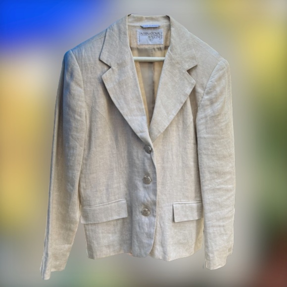Vintage Linen Blazer Imported Lined & Beautiful 🏆2X Host Pick🏆 - Picture 2 of 10
